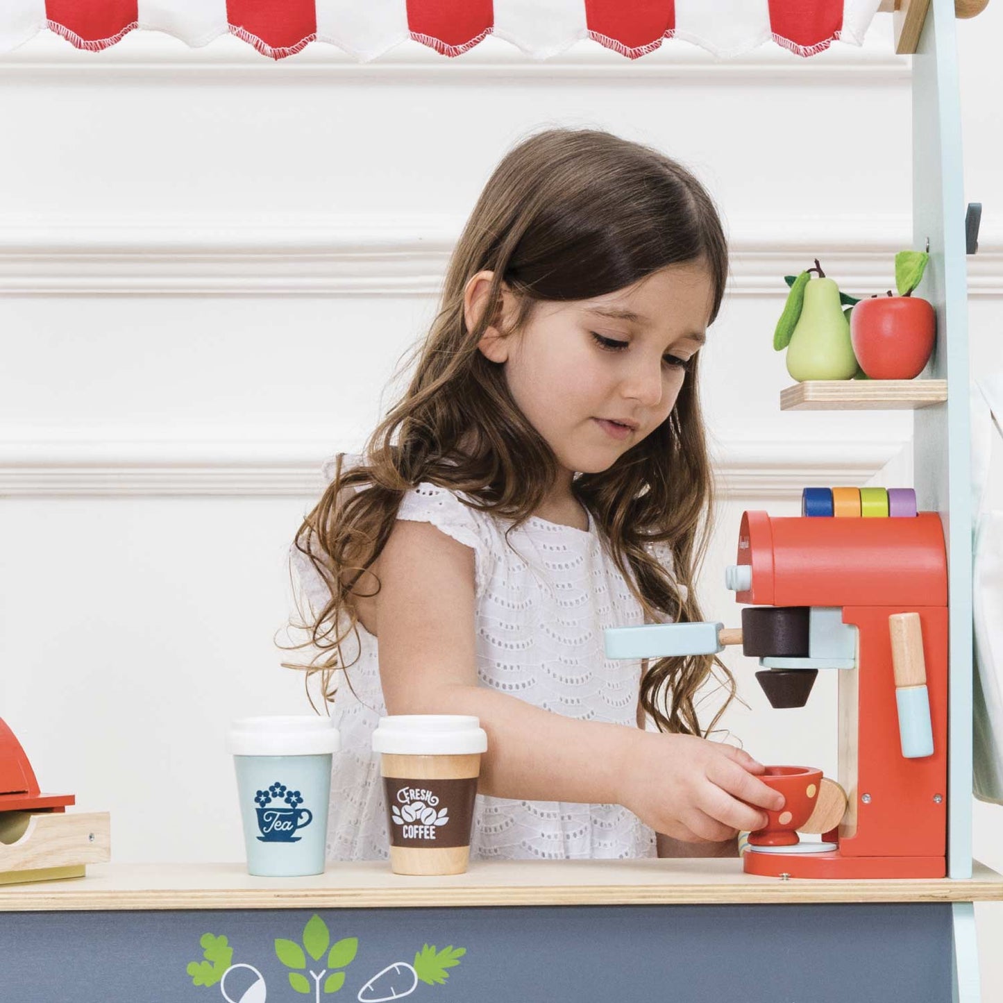 Wooden Coffee Toy Set – Pretend Play Coffee Machine & Barista Role Play Toy | Cowgills Of Clitheroe