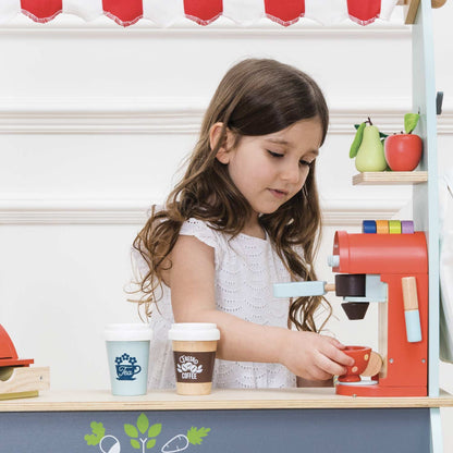 Wooden Coffee Toy Set – Pretend Play Coffee Machine & Barista Role Play Toy | Cowgills Of Clitheroe